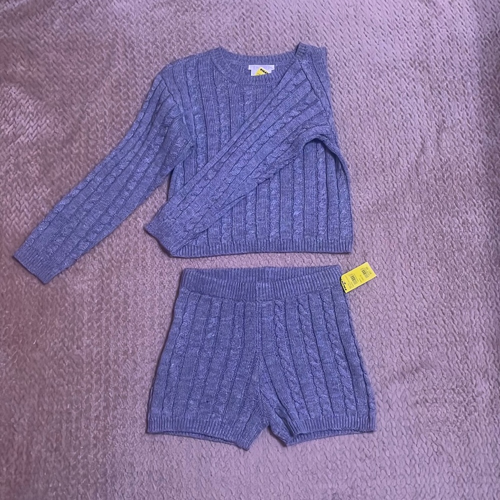 Tilly’s shorts and long sleeve sweater two piece